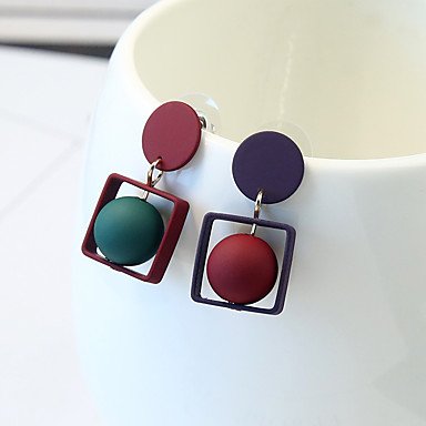 Earrings women do not match, simple, stylish red daily