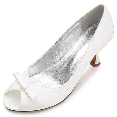 Female satin, comfortable wedding shoes heel, low heel open-toe bow, applique, satin flower