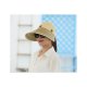 Women basic straw hat, solid color light shiny