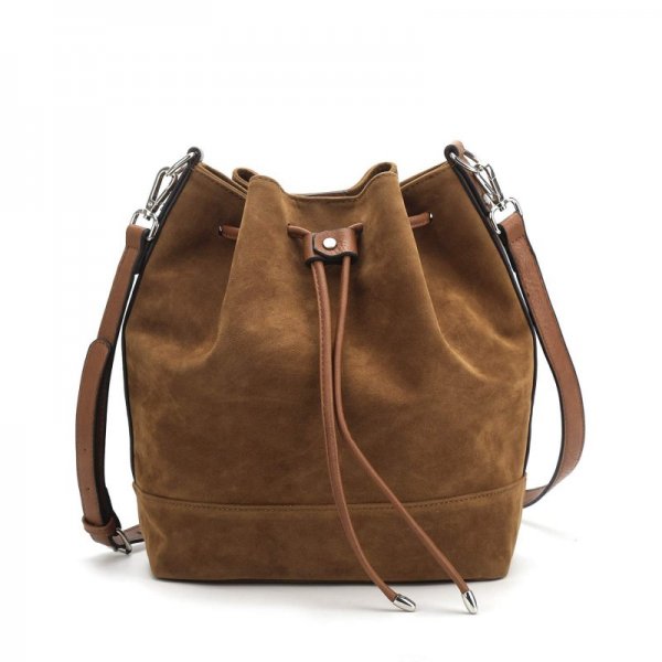 Ladies Style Practical  Lady Girl Tote A-Dark Brown Suede