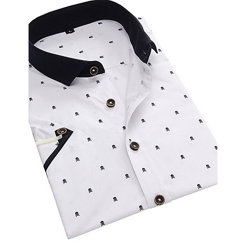 Men shirts basis, solid color, skull, long-sleeved