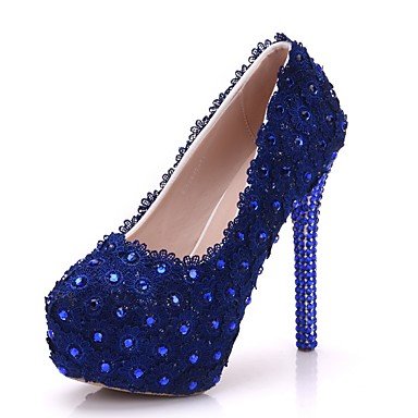 Women lace, and sweet spring wedding platform shoes round rhinestones, satin flower