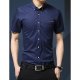 Business men Slim T-shirt, black and white solid color, patchwork, short-sleeved