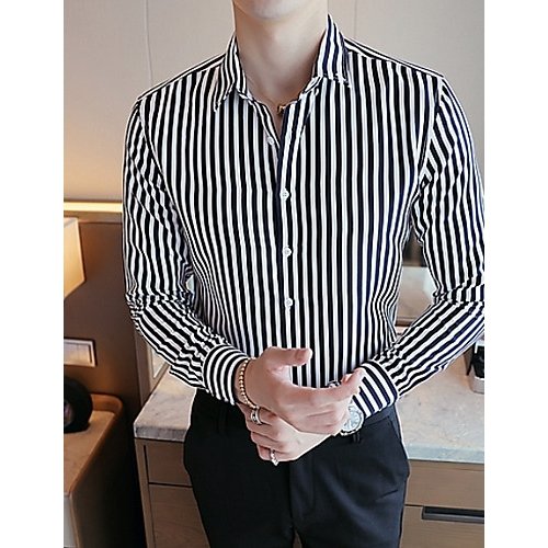 Men shirts, striped shirt collar