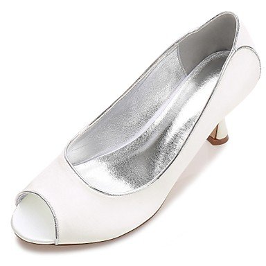 Female satin, comfortable wedding shoes heel, low heel round, split open toe joint