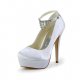 Women, stretch, stiletto heels, platform buckle wedding