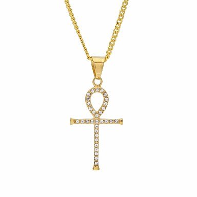 Cubic zirconia pendant necklace classic links, necklaces, stainless steel cross, faith fashion, jewelry stainless steel necklace