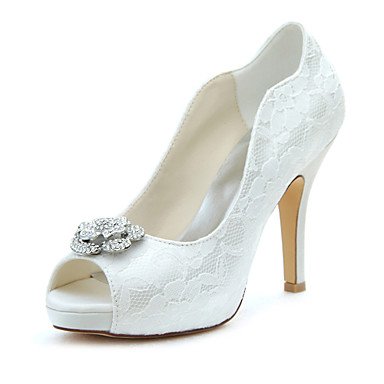 Women stretch, high heels, stiletto heels, platform open toe crystal wedding