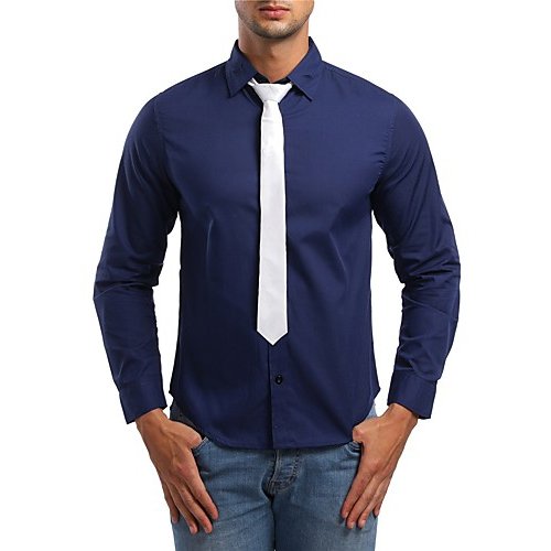 Men business, exaggerated T-shirt, solid color Patchwork