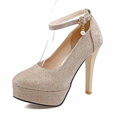 Elastic cloth shoes, high heels, stiletto heels, platform open toe crystal, pearls, wedding