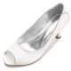 Female satin, comfortable wedding shoes heel, low heel round, split open toe joint