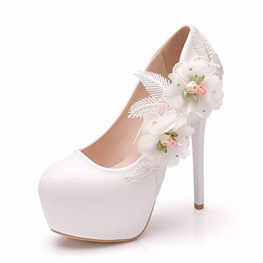 Women lace, and sweet spring wedding platform shoes round rhinestones, satin flower