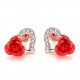 Women crystal earrings, heart-shaped, rose flower fashion wedding