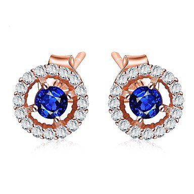 Cubic zirconia earrings, women fashion jewelry steel wedding roses