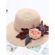 Women basic cute straw lace straw hat, floral