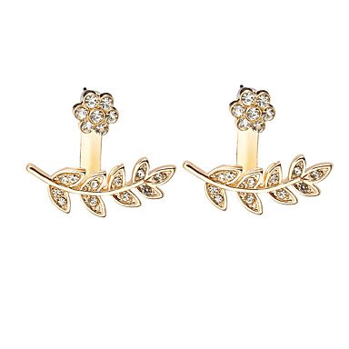 Women earrings, zircon flowers, herbal leaves and flowers of their steel fashion jewelry, go out