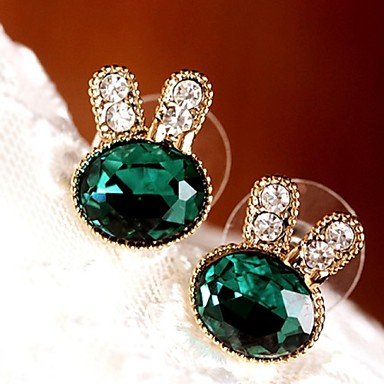 Female zircon earrings earrings, cubic zirconia, green fashion