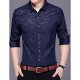 Men shirts, solid color print classic collar, long-sleeved