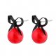 Women pearl earrings, pearl bow classic, natural red gift party