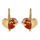 Woman crystal earrings, rose, crystal heart classic, stylish, elegant, evening and professional office